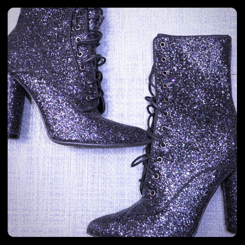 Glitter Heeled Boots *Sold on Dolls Kill site*